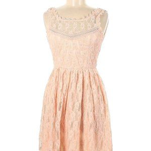 City Triangles Sleeveless Pink Floral Lace Dress Juniors Size 7